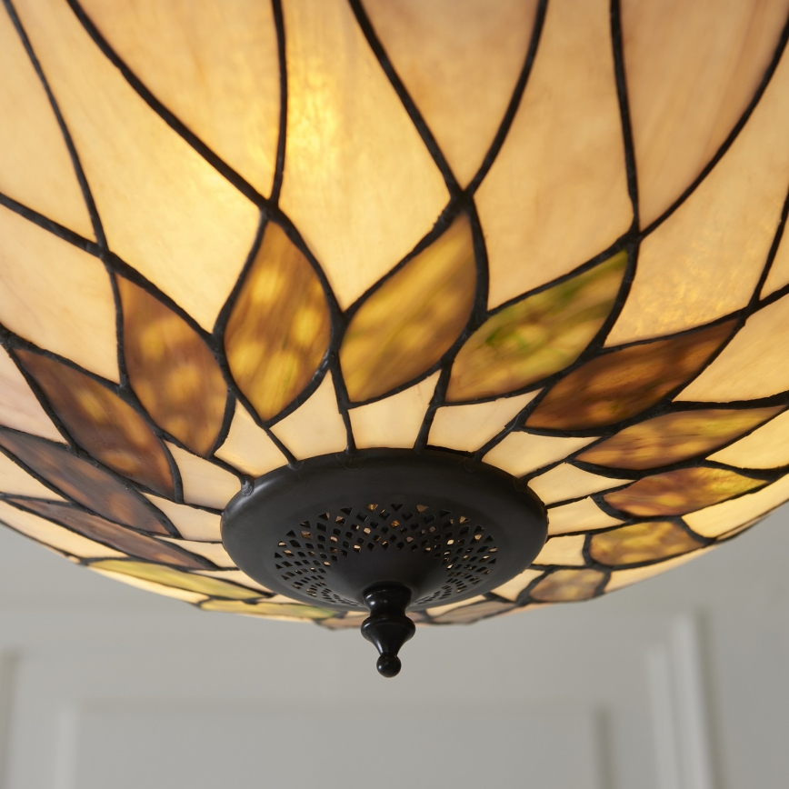 Endon 111872 - Závesný luster na reťazi Tiffany HUTCHINSON 3xE27/60W/230V priemer 50 cm