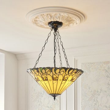 Endon 111881 - Luster na reťazi Tiffany JAMELIA 3xE27/10W/230V priemer 50 cm