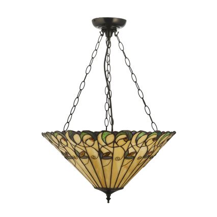 Endon 111881 - Luster na reťazi Tiffany JAMELIA 3xE27/10W/230V priemer 50 cm