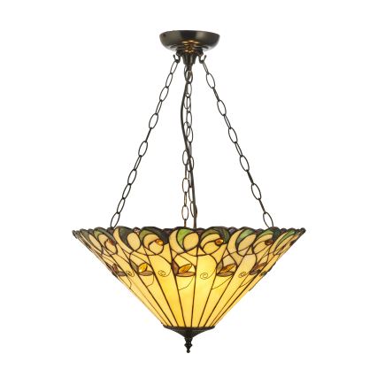 Endon 111881 - Luster na reťazi Tiffany JAMELIA 3xE27/10W/230V priemer 50 cm