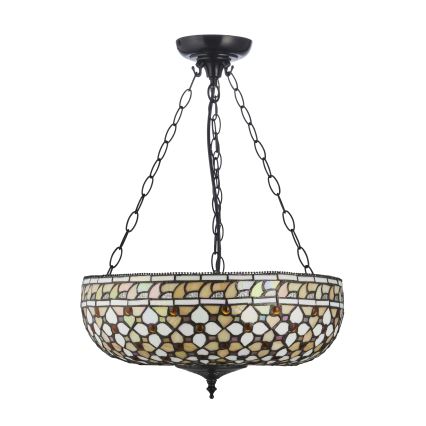 Endon 111882 - Luster na reťazi Tiffany MILLE FEUX 3xE27/10W/230V pr. 45 cm