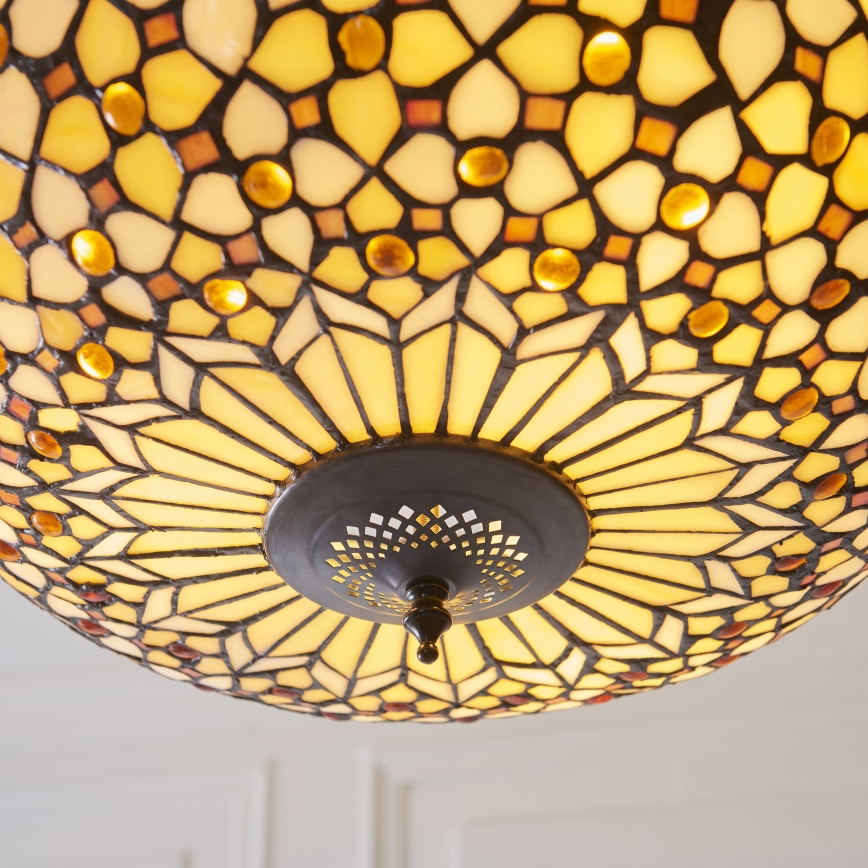 Endon 111882 - Luster na reťazi Tiffany MILLE FEUX 3xE27/10W/230V pr. 45 cm