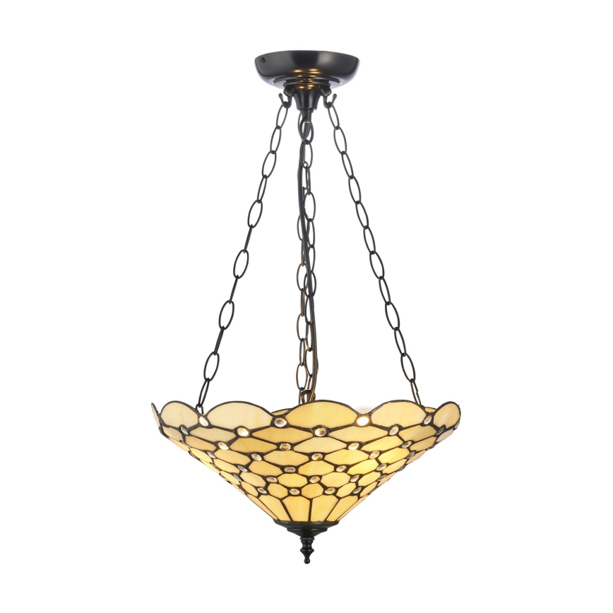 Endon 111884 - Luster na reťazi Tiffany PEARL 3xE27/10W/230V pr. 37 cm