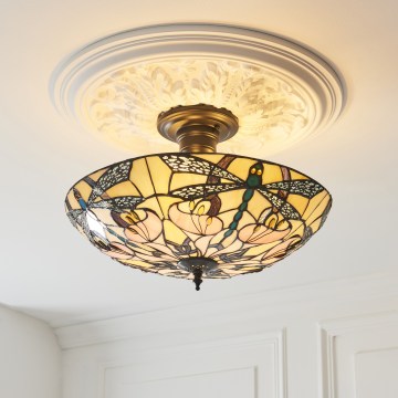 Endon 111892 - Prisadený luster Tiffany ASHTON 3xE27/10W/230V priemer 45 cm