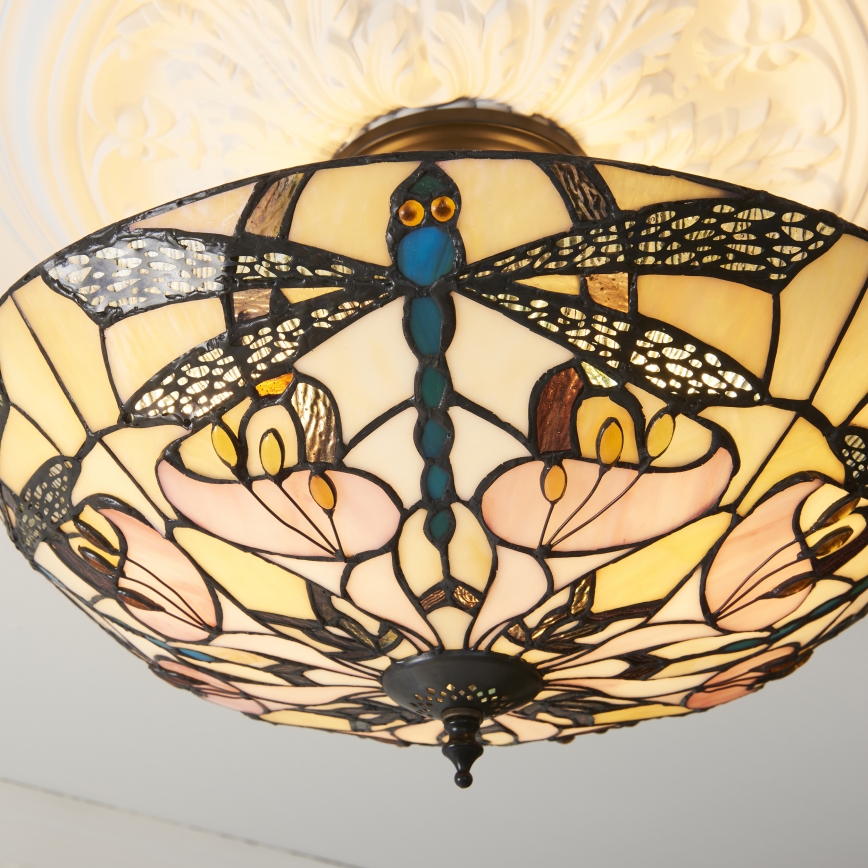 Endon 111892 - Prisadený luster Tiffany ASHTON 3xE27/10W/230V priemer 45 cm