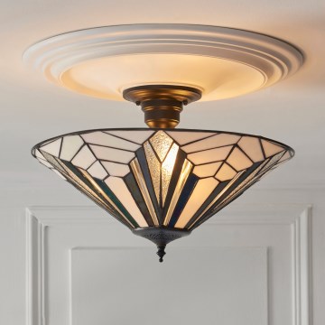 Endon 111895 - Prisadený luster Tiffany ASTORIA, 3×E27, 10 W, 230 V, priemer 48 cm