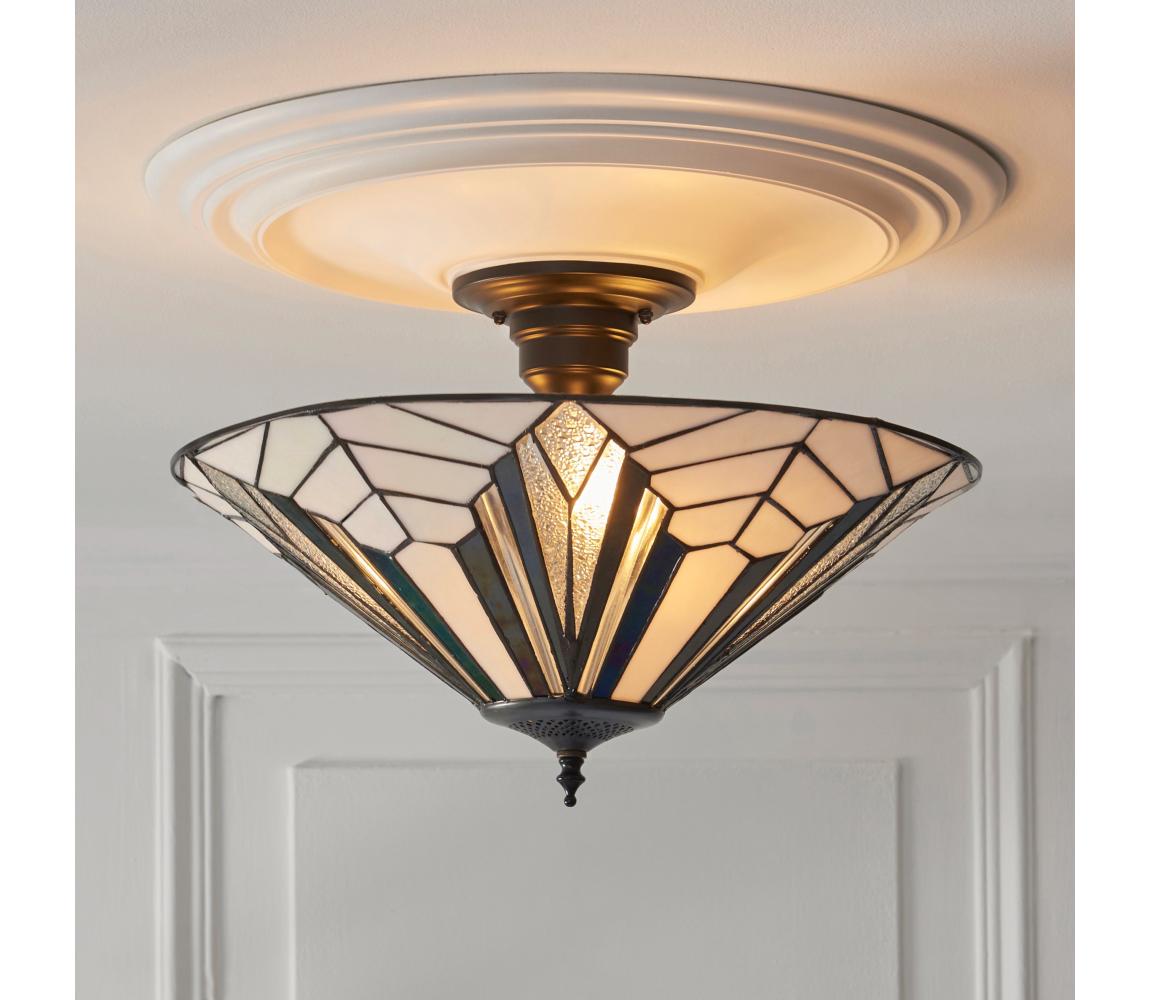 Endon 111895 - Prisadený luster Tiffany ASTORIA, 3×E27, 10 W, 230 V, priemer 48 cm 111895