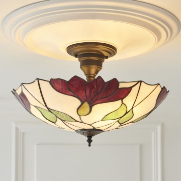 Endon 111896 - Prisadený luster Tiffany BOTANICA 3×E27/10W/230V, priemer 45 cm