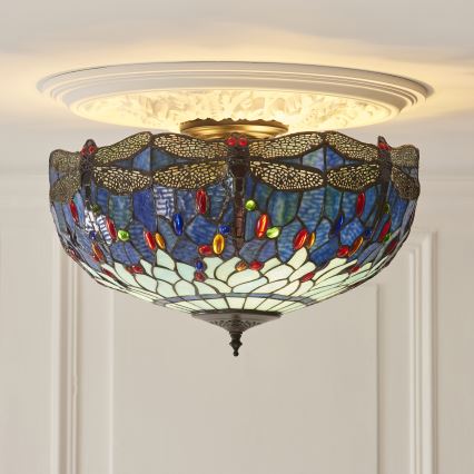 Endon 111899 - Stropné svietidlo Tiffany DRAGONFLY 3xE27/10W/230V pr. 50 cm