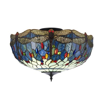 Endon 111899 - Stropné svietidlo Tiffany DRAGONFLY 3xE27/10W/230V pr. 50 cm