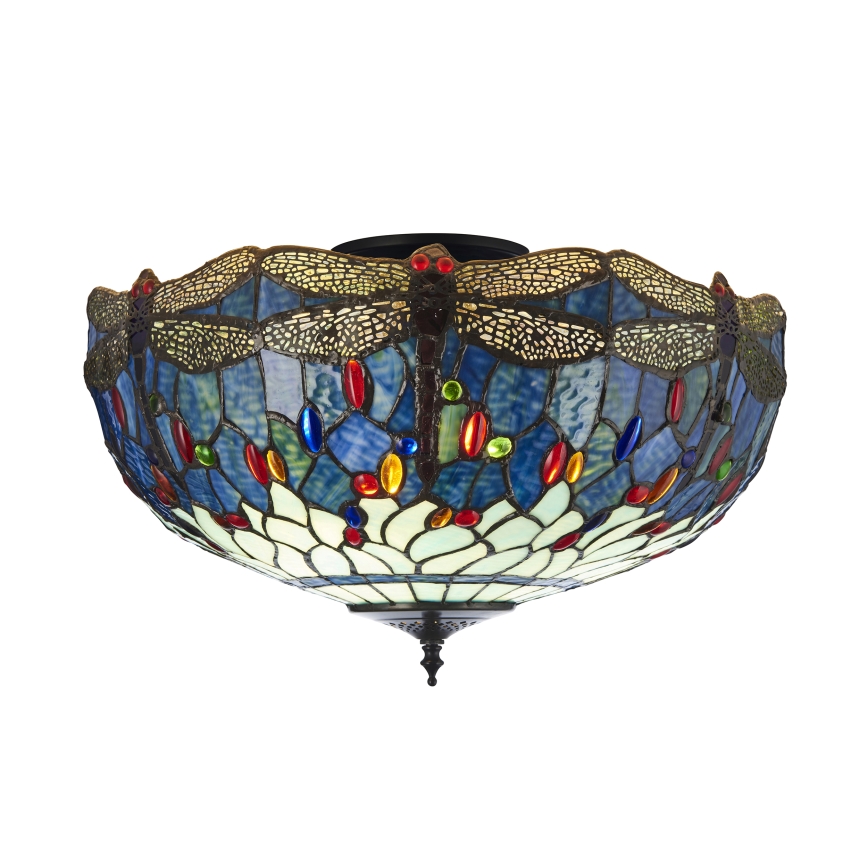 Endon 111899 - Stropné svietidlo Tiffany DRAGONFLY 3xE27/10W/230V pr. 50 cm