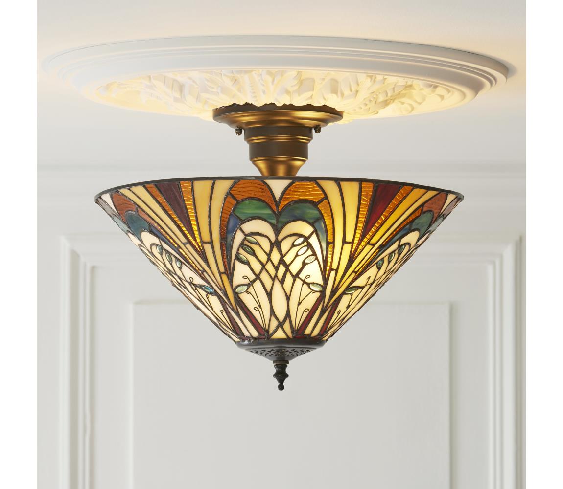 Endon 111905 - Prisadený luster Tiffany HECTOR 3xE27/10W/230V, priemer 40 cm 111905