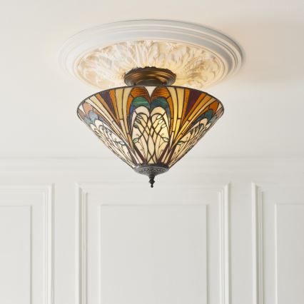 Endon 111905 - Prisadený luster Tiffany HECTOR 3xE27/10W/230V, priemer 40 cm
