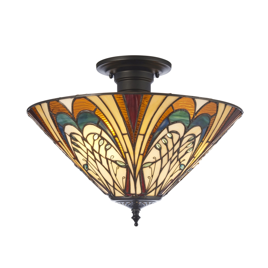 Endon 111905 - Prisadený luster Tiffany HECTOR 3xE27/10W/230V, priemer 40 cm
