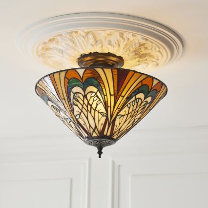 Endon 111905 - Prisadený luster Tiffany HECTOR 3xE27/10W/230V, priemer 40 cm