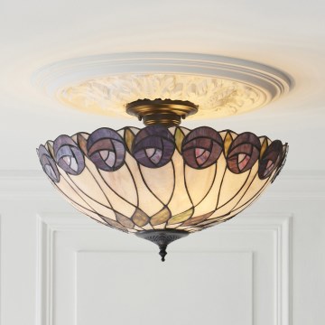 Endon 111906 - Prisadený luster Tiffany HUTCHINSON 3xE27/10W/230V priemer 50 cm