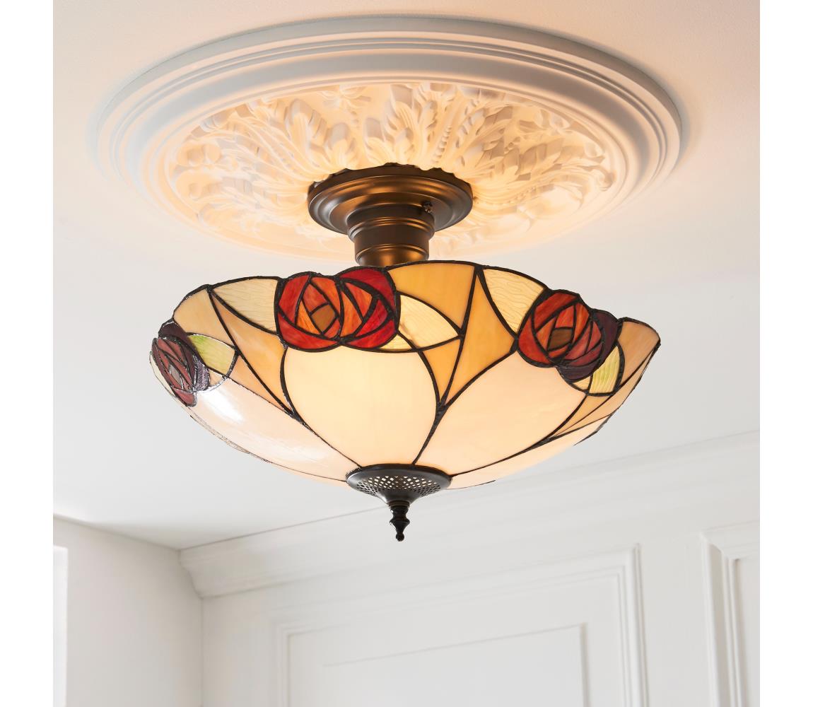 Endon 111907 - Prisadený luster Tiffany INGRAM 3xE27/10W/230V pr. 45 cm 111907
