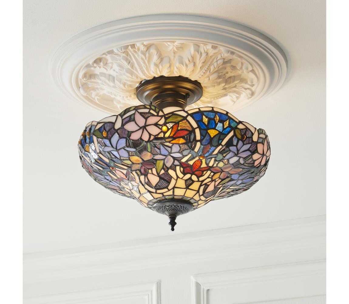 Endon 111915 - Prisadený luster Tiffany SULLIVAN 3xE27/10W/230V priemer 40 cm 111915