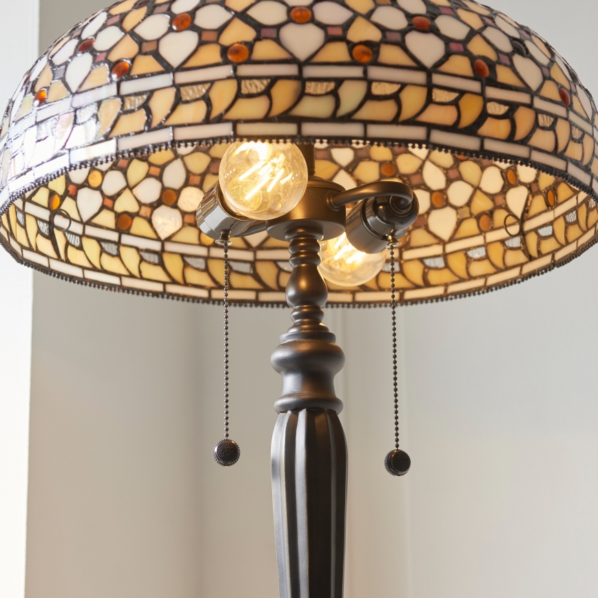 Endon 111921 - Stojacia lampa Tiffany MILLE FEUX 2xE27/10W/230V pr. 45 cm