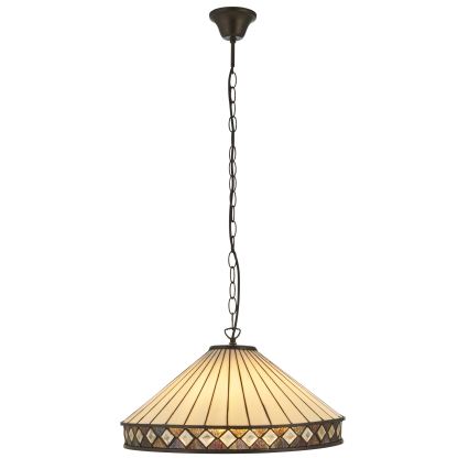 Endon 111961 - Luster na reťazi Tiffany FARGO 3xE27/10W/230V pr. 50 cm