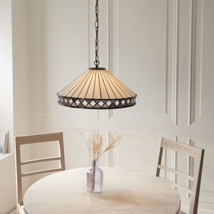 Endon 111961 - Luster na reťazi Tiffany FARGO 3xE27/10W/230V pr. 50 cm