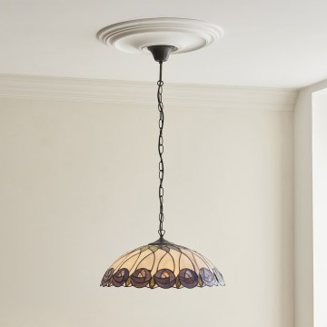 Endon 111985 - Luster na reťazi Tiffany HUTCHINSON 3x E27/10W/230V priemer 50 cm