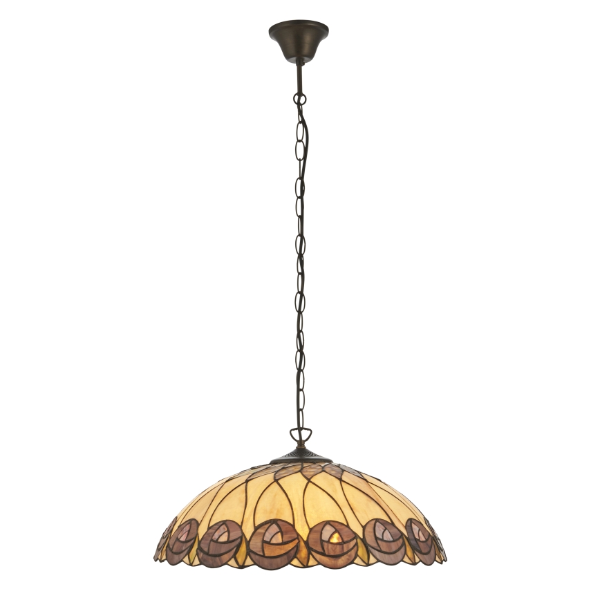 Endon 111985 - Luster na reťazi Tiffany HUTCHINSON 3x E27/10W/230V priemer 50 cm