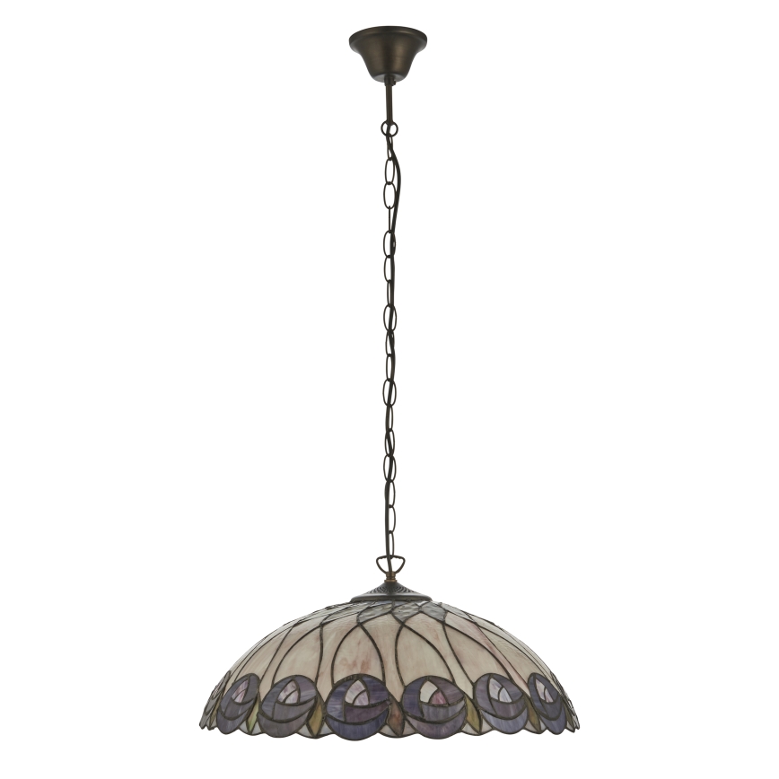 Endon 111985 - Luster na reťazi Tiffany HUTCHINSON 3x E27/10W/230V priemer 50 cm