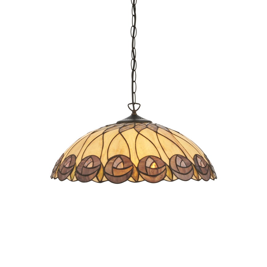 Endon 111985 - Luster na reťazi Tiffany HUTCHINSON 3x E27/10W/230V priemer 50 cm