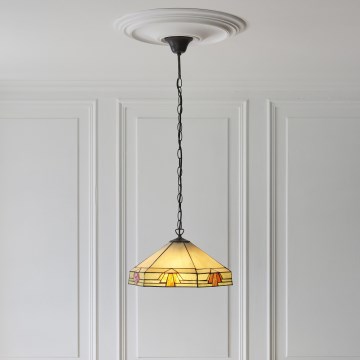 Endon 111989 - Luster na reťazi Tiffany NEVADA 3xE27/10W/230V pr. 40 cm