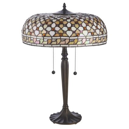 Endon 112178 - Stolná lampa Tiffany MILLE FEUX 2xE14/40W/230V priemer 45 cm