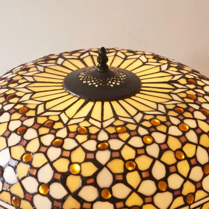 Endon 112178 - Stolná lampa Tiffany MILLE FEUX 2xE14/40W/230V priemer 45 cm