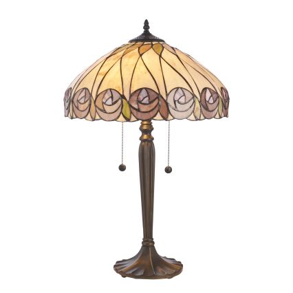 Endon 112184 - Stolová lampa Tiffany HUTCHINSON 2xE27/10W/230V pr. 40 cm
