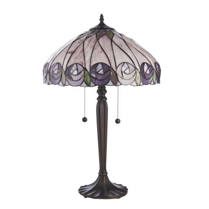 Endon 112184 - Stolová lampa Tiffany HUTCHINSON 2xE27/10W/230V pr. 40 cm