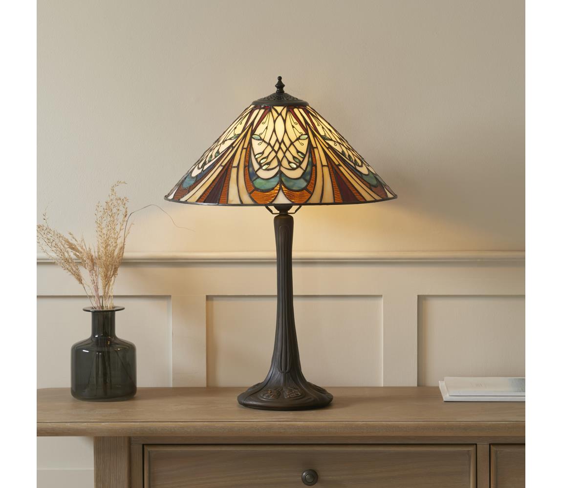Endon 112185 - Stolná lampa Tiffany HECTOR 1xE27/10W/230V priemer 40 cm 112185