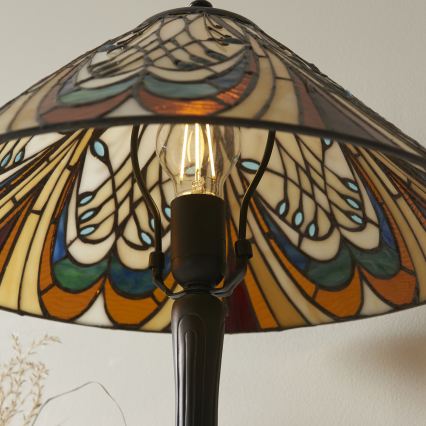 Endon 112185 - Stolná lampa Tiffany HECTOR 1xE27/10W/230V priemer 40 cm