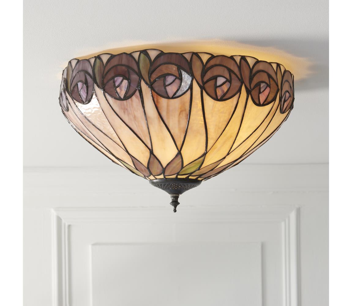Endon 112188 - Stropné svietidlo Tiffany HUTCHINSON 2xE27/60W/230V priemer 40 cm 112188