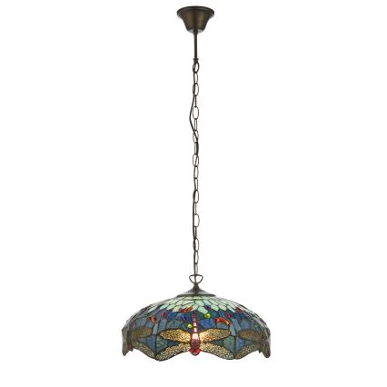 Endon 112195 - Luster na reťazi Tiffany DRAGONFLY 1xE27/60W/230V pr. 41 cm