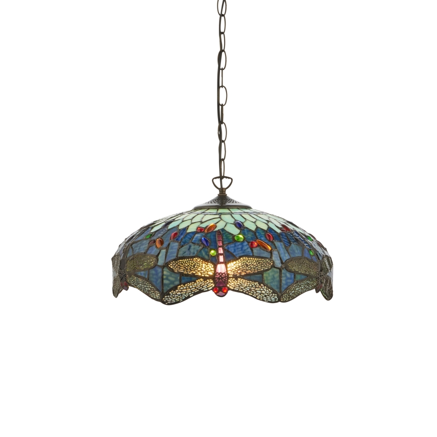 Endon 112195 - Luster na reťazi Tiffany DRAGONFLY 1xE27/60W/230V pr. 41 cm