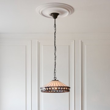 Endon 112196 - Závesný luster na reťazi Tiffany FARGO 1xE27/60W/230V priemer 41,5 cm