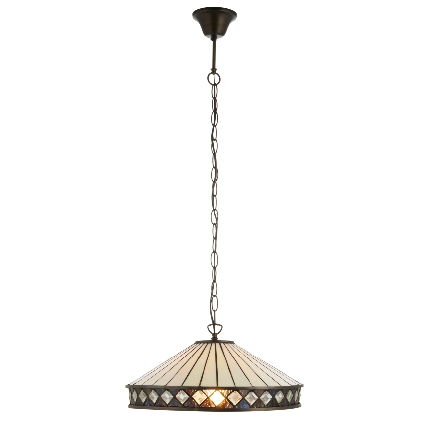 Endon 112196 - Závesný luster na reťazi Tiffany FARGO 1xE27/60W/230V priemer 41,5 cm