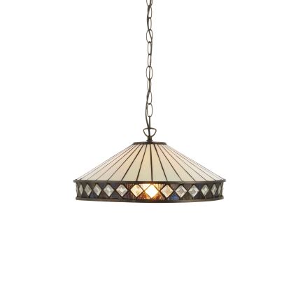 Endon 112196 - Závesný luster na reťazi Tiffany FARGO 1xE27/60W/230V priemer 41,5 cm