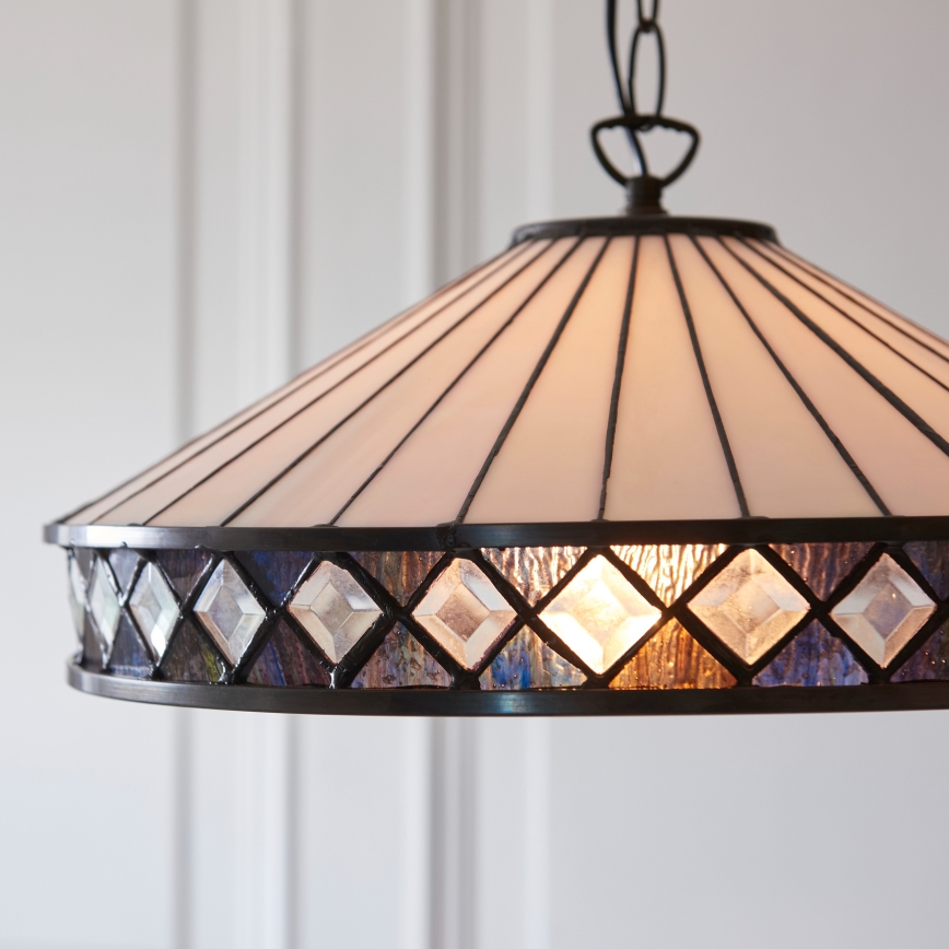 Endon 112196 - Závesný luster na reťazi Tiffany FARGO 1xE27/60W/230V priemer 41,5 cm