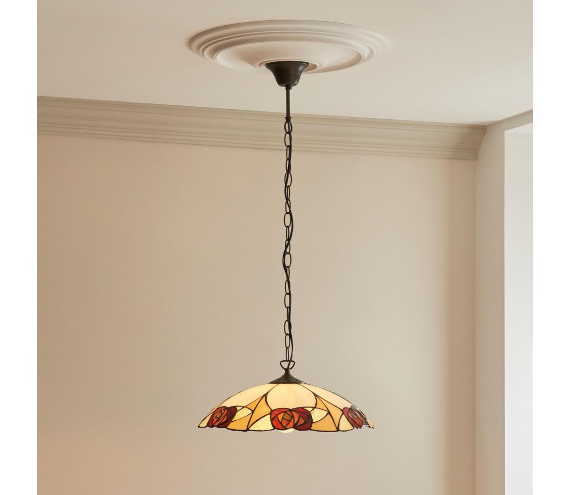 Endon 112197 - Luster na reťazi Tiffany INGRAM 1xE27/60W/230V pr. 45 cm 112197