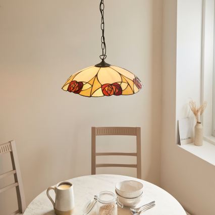 Endon 112197 - Luster na reťazi Tiffany INGRAM 1xE27/60W/230V pr. 45 cm