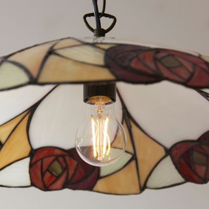 Endon 112197 - Luster na reťazi Tiffany INGRAM 1xE27/60W/230V pr. 45 cm