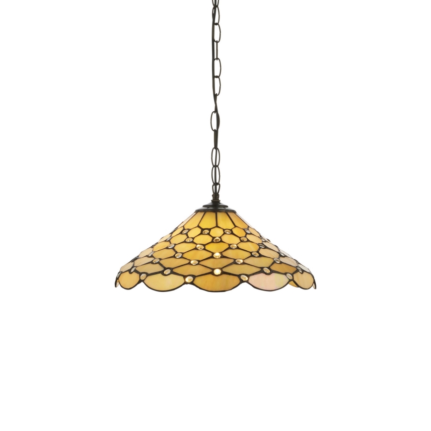 Endon 112226 - Luster na reťazi Tiffany PEARL 1x E27/10W/230V priemer 45 cm