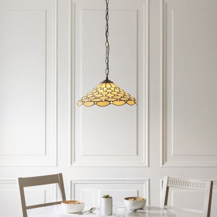 Endon 112226 - Luster na reťazi Tiffany PEARL 1x E27/10W/230V priemer 45 cm
