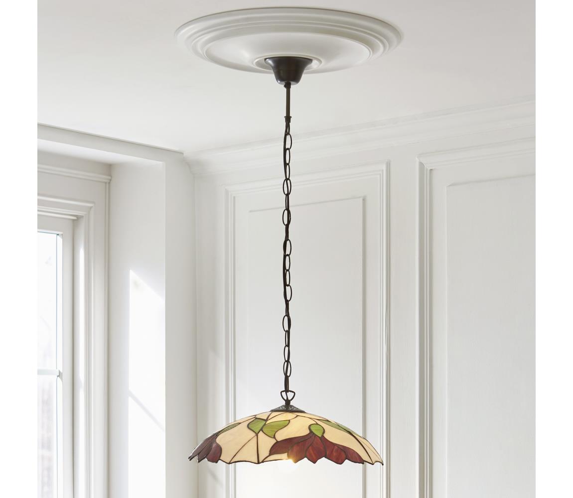 Endon 112246 - Luster na reťazi Tiffany BOTANICA 1xE27/60W/230V priemer 45 cm 112246