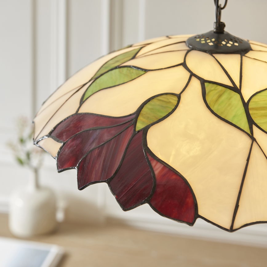 Endon 112246 - Luster na reťazi Tiffany BOTANICA 1xE27/60W/230V priemer 45 cm